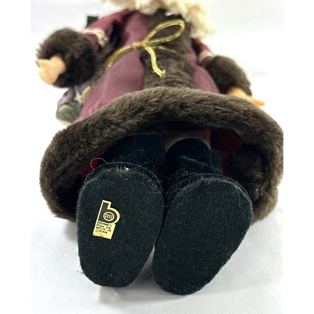 Vintage Brinn’s 14” Victorian Santa Claus Figure Burgundy Robe Christmas Decor - Picture 7 of 7